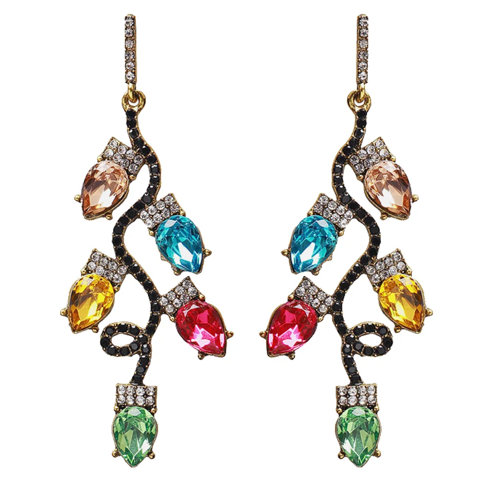 

Earrings Colorful Alloy Delicate Eardrop Exquisite Jewelry Female Earbob Glass Miss