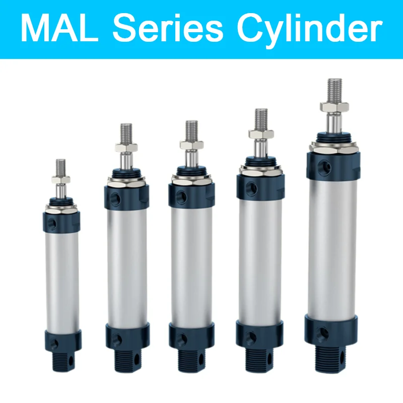 

AIRTAC Type MAL Series Mini Pneumatic Cylinder 16/20/25/32mm Bore 25/50/75/100/200mm Stroke