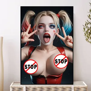 Poster kanvas seni penggemar gadis seksi anime payudara besar terbuka payudara tanpa sensor HD seni dinding lukisan AI lukisan dekoratif 12 kanvas hentai penjualan terbaik - №