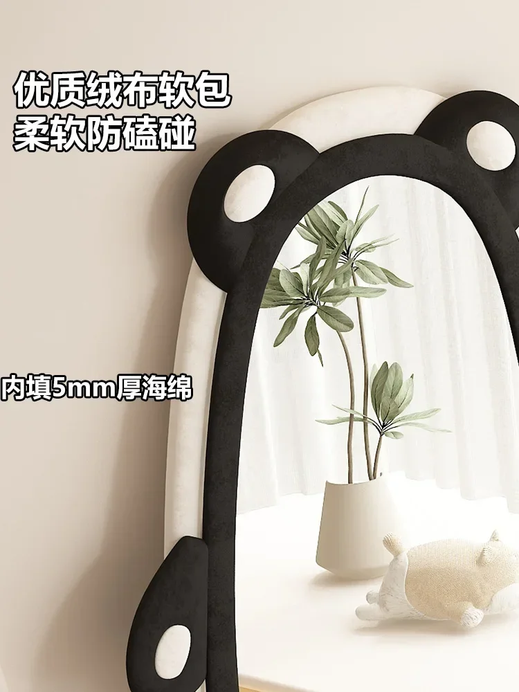 Online celebrity cream ins style full body mirror, floor mounted , household bedroom , dressing , shaped panda