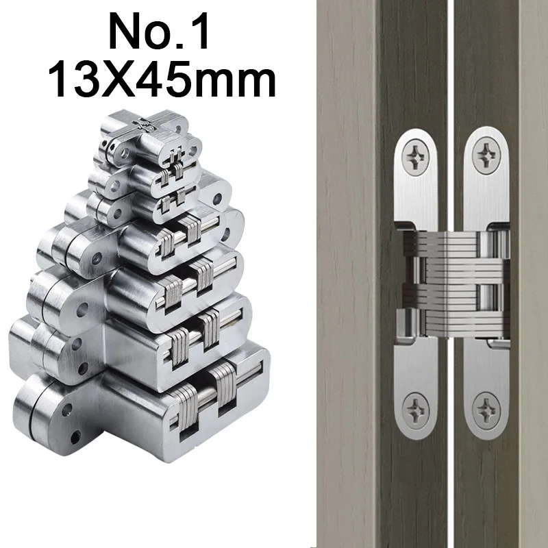 

2PCS 13x45mm Stainless Steel+ Zinc Alloy Hidden Hinges Invisible Concealed Folding Door Hinge For Furniture Cross Hinges FK1058