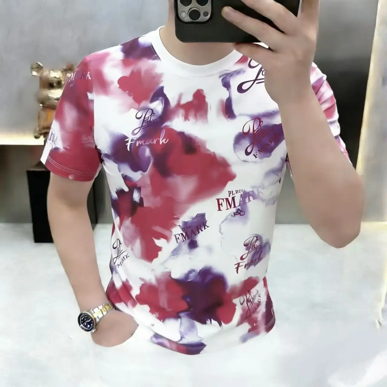 Ice Silk Coolness Shirts For Men Short Sleeve 3D Print Elastic Summer Quality Soft Comfortable Casual Trendy Camisetas De Hombre