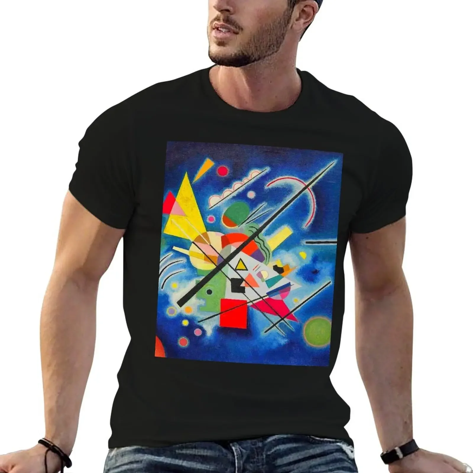 Kandinsky, Blue Painting T-Shirt oversized vintage graphic shirts Blouse mens t shirt