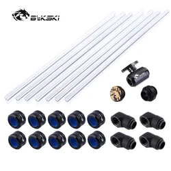 Bykski-combo fitting kit/combo, 6 cores, tubo rígido, rígido, refrigeração, conector de compressão manual, para od12 mm /14mm /16mm