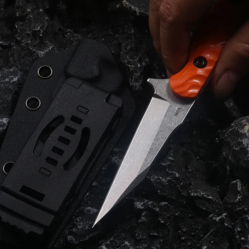 Orange G10 Patch Titanium handle Button lock fin Quick Opening Folding claw (CPM-20CV) Small ring gasket pocket clip