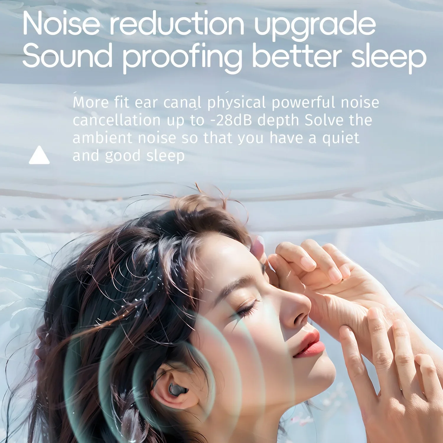 2024 Wireless Sleep Earbuds for Sleeping invisible Small Bluetooth Music Earphone Mini Comfortable for Side Sleeping Home Work