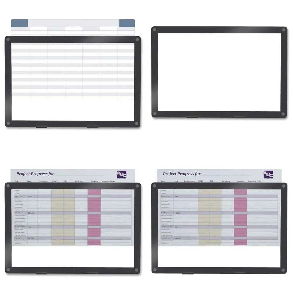 لوح المسح الجاف القابل للتخصيص، زجاج شفاف، أساسيات المكتب، 24.5 × 36.5، عبوة واحدة #1