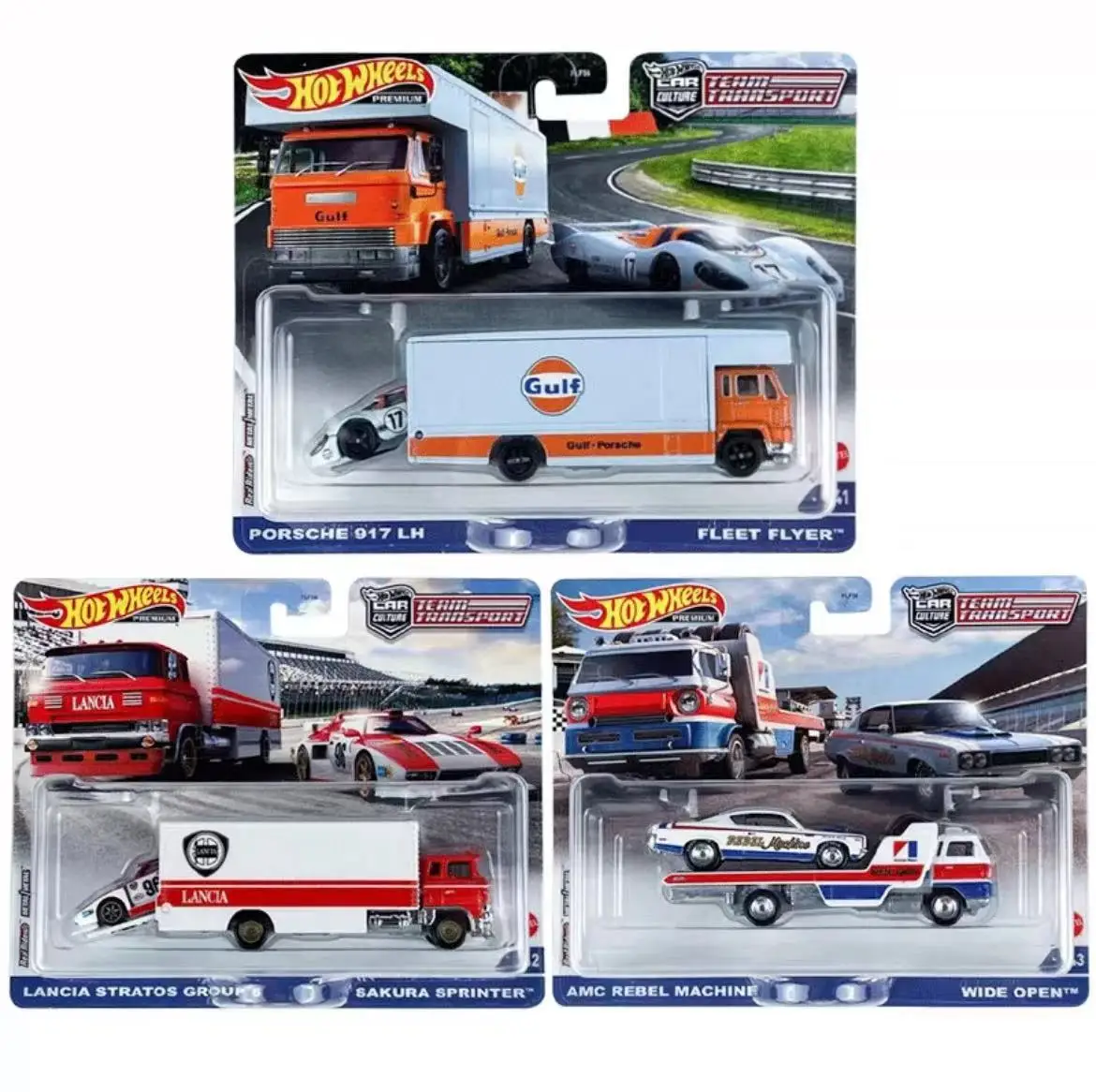 Original Hot Wheels Premium Car Culture Team Transport Diecast 1:64 Voiture Nissan Porsche Mercedes Benz Boys Toys for Children