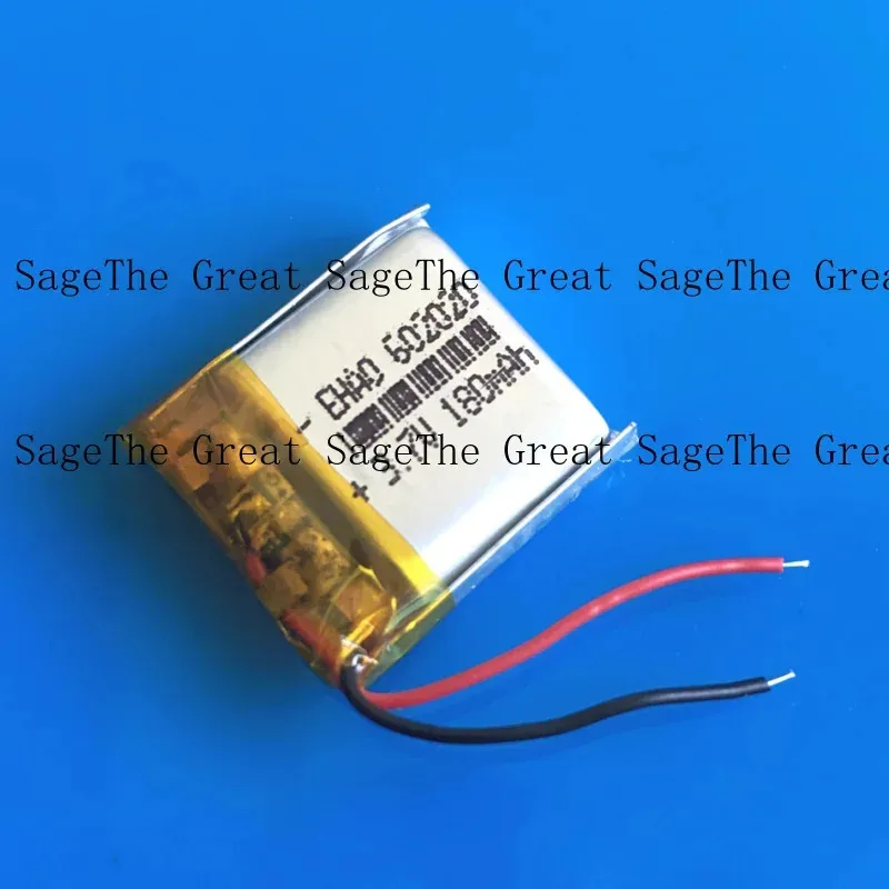 10 pcs 3.7V 180mAh LiPo 602020     Rechargeable Battery For HeadPhone Mini Camera JM