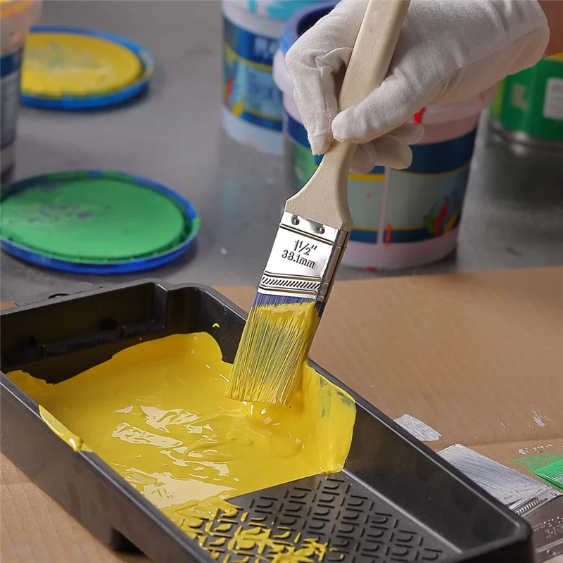 GOOD-6 パック 壁用ペイント ブラシ、ステイン ブラシ、ペイント ブラシ、家具ペイント ブラシ、壁塗装用ペイント ブラシ