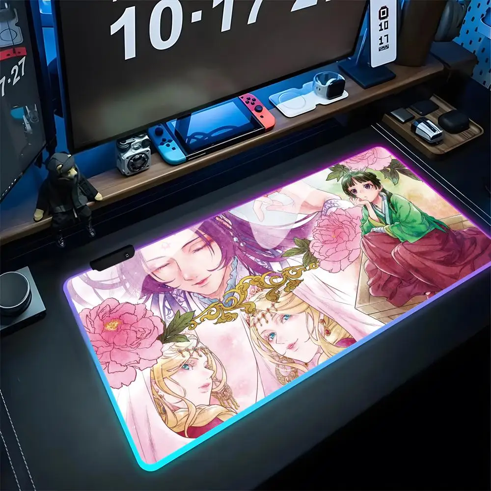 

The Apothecary Diaries Mouse Pad Gaming Rgb Mousepad Backlit Xxl Keyboard Gamer Girl Xxl Laptop Mat Table Pads Deskpad
