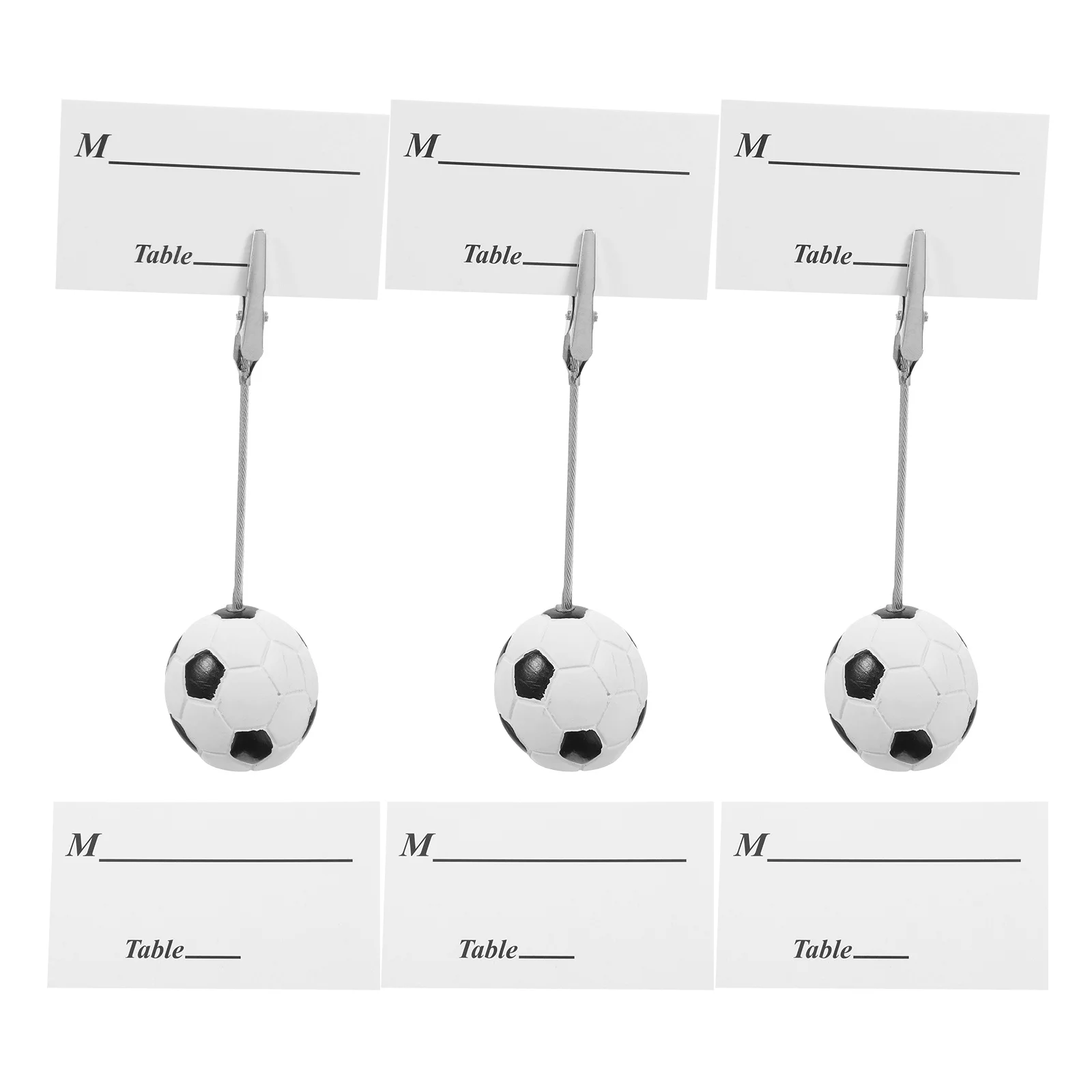 

3Pcs Ball Base Memo Clips Sports Football Business Card Holder Photo Clip Desktop Stand Table Number Holders Picture Holders