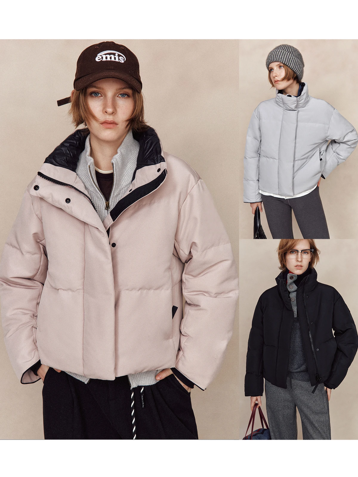 

Утепленная женская зимняя куртка Bla Label Series с высоким воротником, двойной молнией и встроенными ремнями, укороченная, теплая и стильная