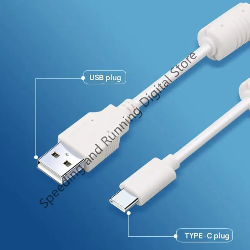 100-200cm USB to Type-C Data Cable Dual Ring Anti-interference Wire For Camera Hard Drive