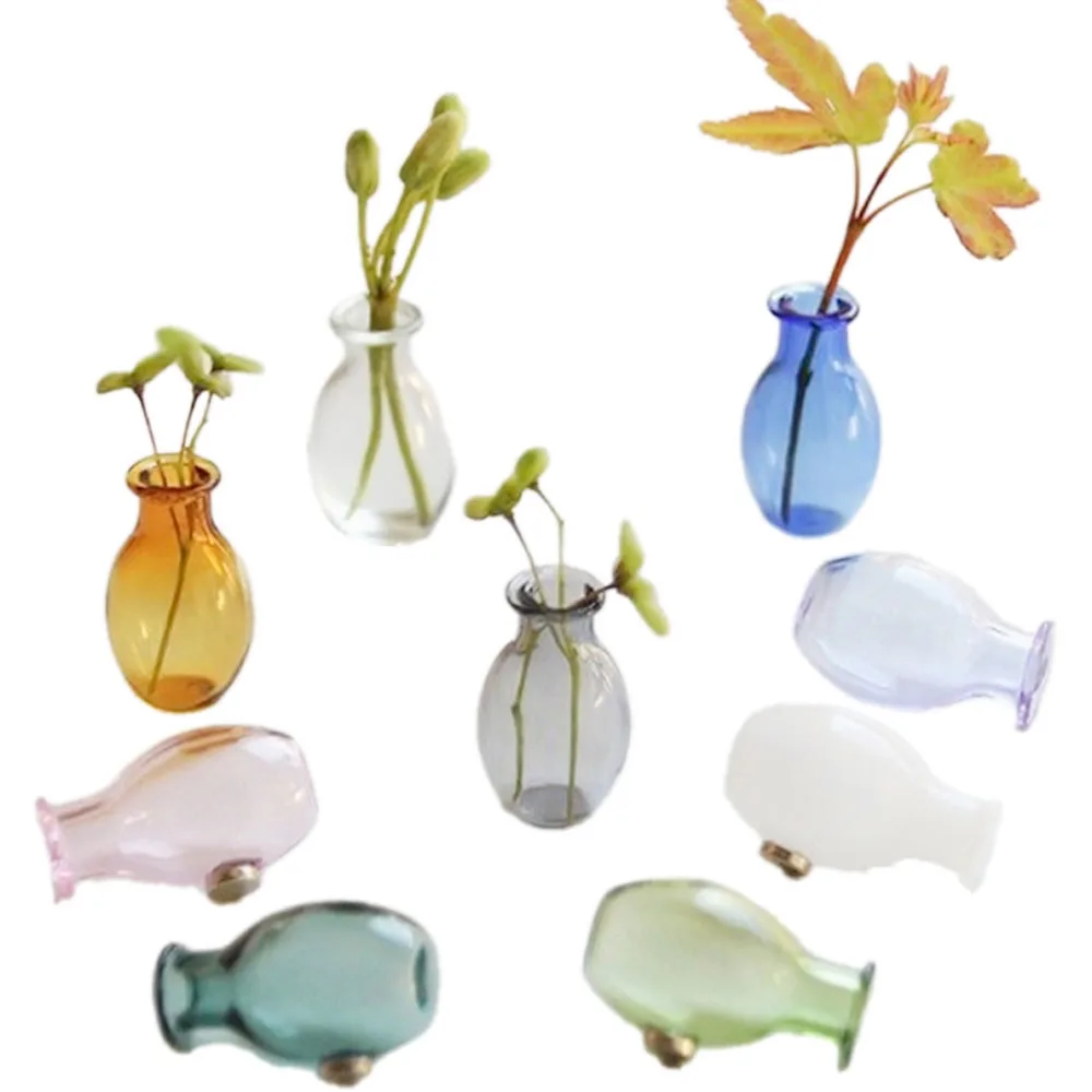1 Stück Katzenbart-Mini-Glasvasen, magnetische kleine Vasen, Kühlschrankdekoration, für kleine Pflanzen, Küche, Büro, Katzen- und Hundebart-Halter, Geschenk