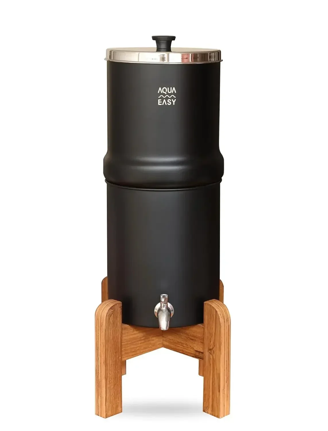 

AquaEasy NSF/ANSI 372 Certified Stainless Steel Gravity Water Filter System (2.25 Gallon) 2X Activated Carbon Filter, Stainless