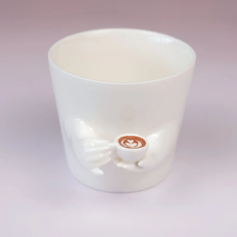 Mug Handmade CeramicHand Shape Series Elegant Suitable for Coffee Milk Drink Wine Glass Desktop Office Decorations Chinese style