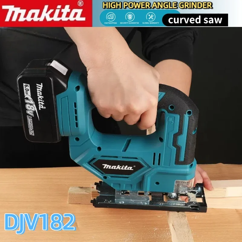 마키타 DJV182Z 브러시리스 18V 340W 직소 전동 톱, 톱날 포함, 배터리 없음, 배럴 핸들 직소 DJV182