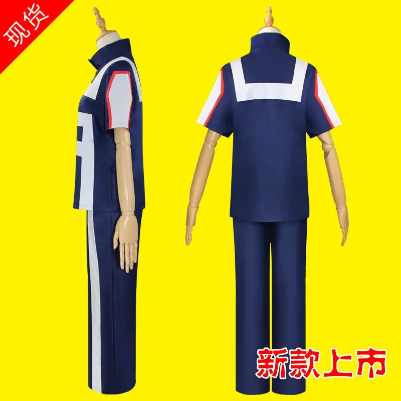 My Boku no Hero Anime Midoriya Izuku Cosplay Costume Todoroki Shoto School Uniform Gym Sport Suit Tshirt Pants Wig Halloween