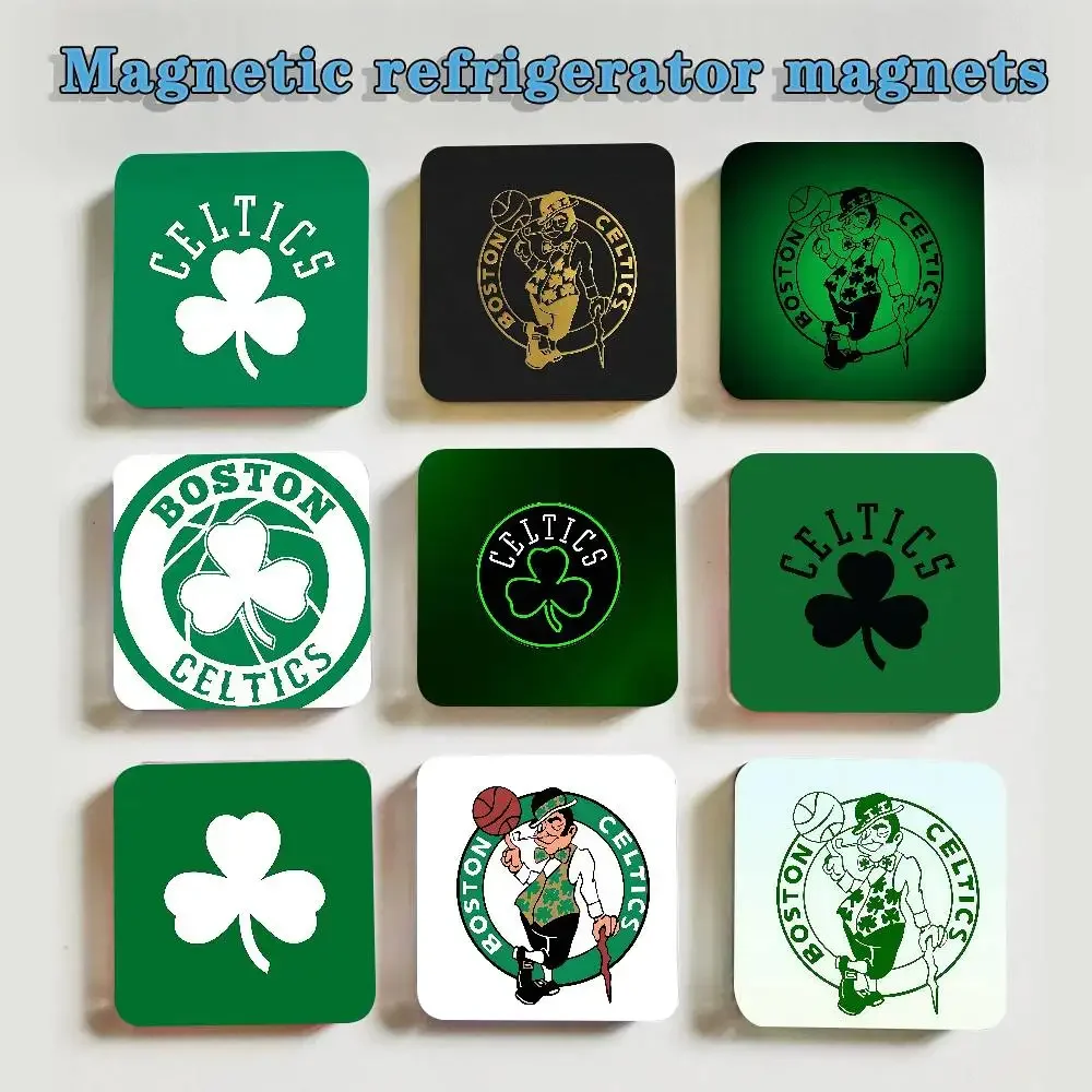 B-Boston-Juego de imanes acrílicos para nevera c-celtics, pegatinas adhesivas decorativas cuadradas creativas, imanes para regalo de Festival