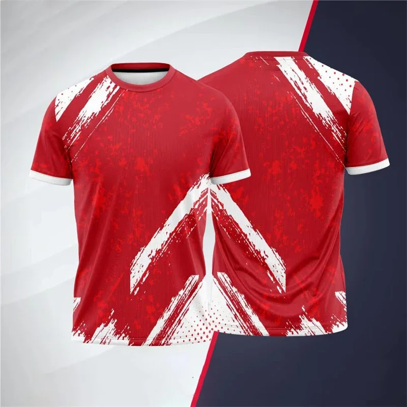 Einfache Sport-Tennisuniformen Sommermode Schnelltrocknend 3D-Druck Übergröße Kurzarm-T-Shirt Lässiger Rundhalsausschnitt Atmungsaktive Unisex-T-Shirts – Detail 8