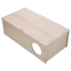 Wooden Hideout Hamster House Cage Multi-Chamber Hamster House Rat Wood Hideout