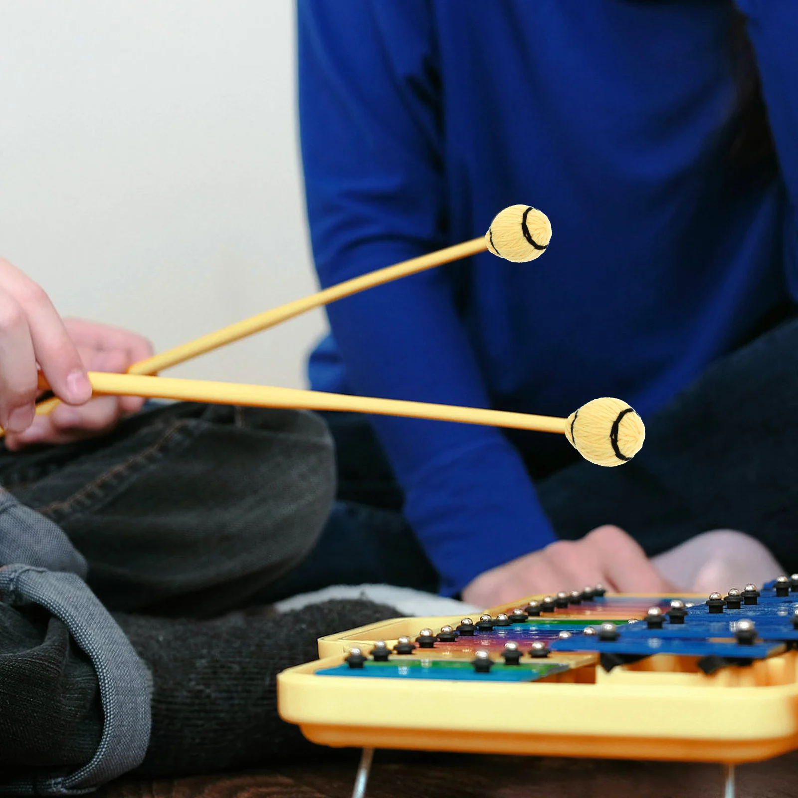 

2 Pcs Drum Sticks Maple Drumsticks Mallets Musical Instruments Working for Yellow Yarn Soft