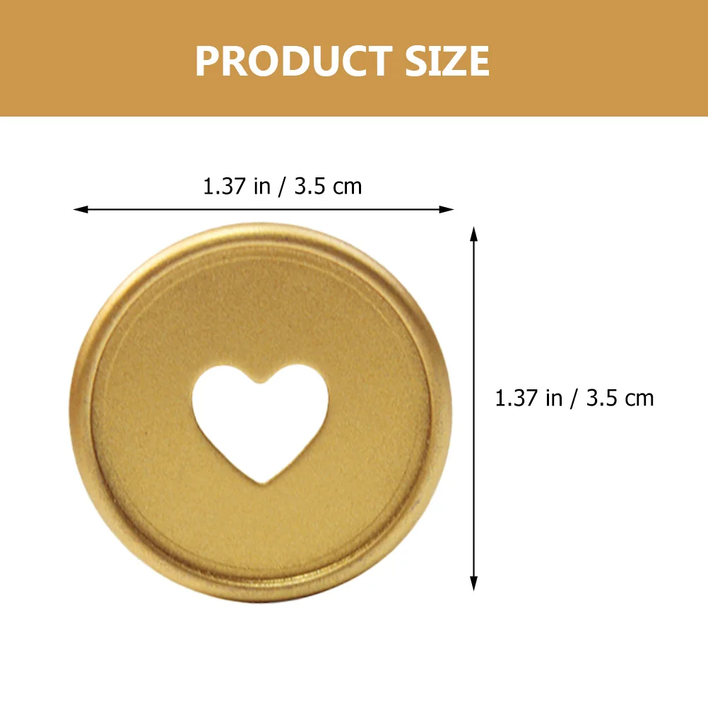 10 Pcs Rings Mushroom Hole Binder Book Tool Plastic Binding Buckle Heart-shaped Hearts Discs Golden for Notebook Office