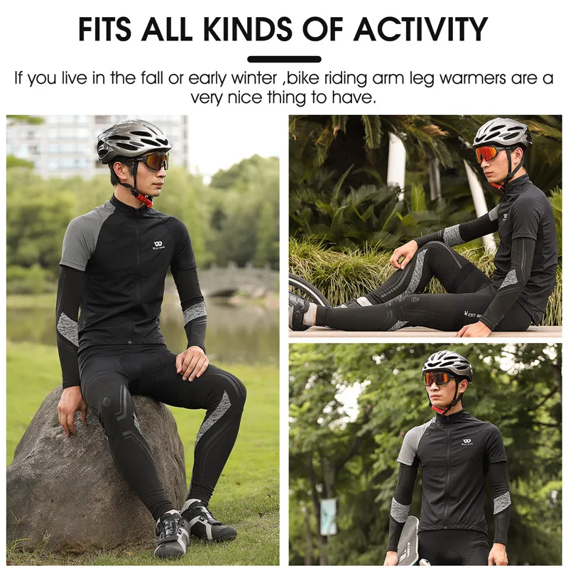 WEST BIKING Winter Thermal Arm Sleeves Velvet ciclismo scaldamuscoli MTB bicicletta da strada Running Fitness Sports Set Leggings antivento