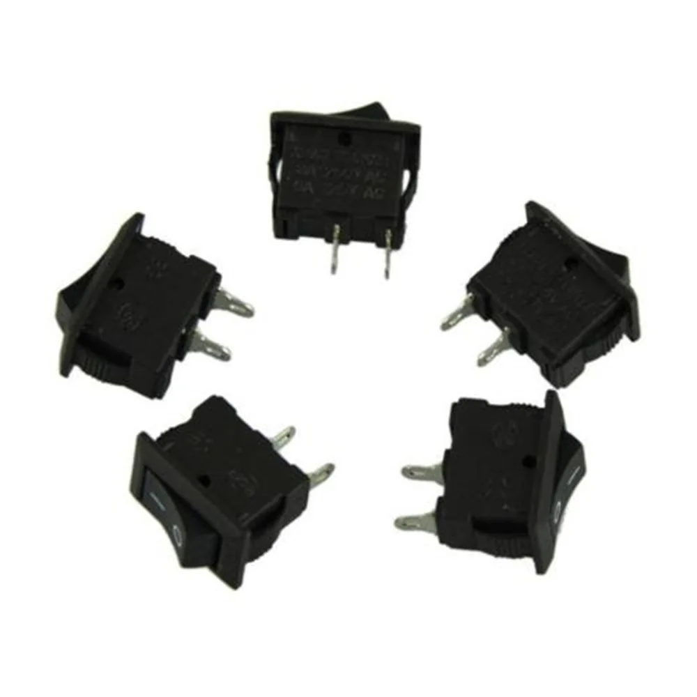 Imagem -05 - Round Rocker Switch Snap Solda Lug Spst on And Off Mini Boat Rocker Auto de Carro Pinos ac 6a 250v 10a 125v