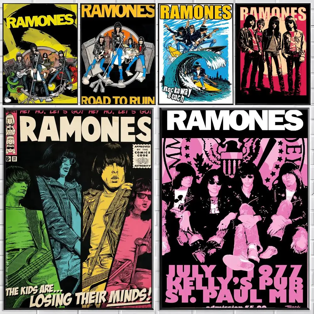 Punk Rock Band T-THE R-RAMONES Music Poster Stylish Wall Art for Bedroom Living Room Bar Café Home Decor Gift