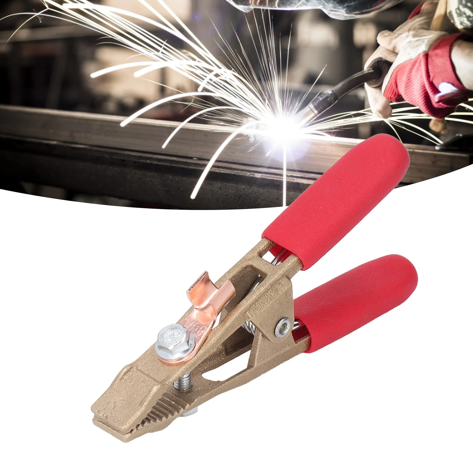 A Shape Earth Wire Clamp Brass Grounding Work Clamp Electric Argon Arc Welding Pliers 260A Earth Wire Clamp Grounding Work Clamp