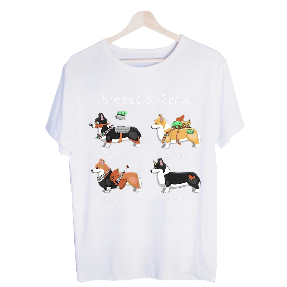 Men's Corgi Dog Graphic Tee, Short Sleeve Crew Neck T-Shirt for Casual Daily Wear and Pet Lover Outfits