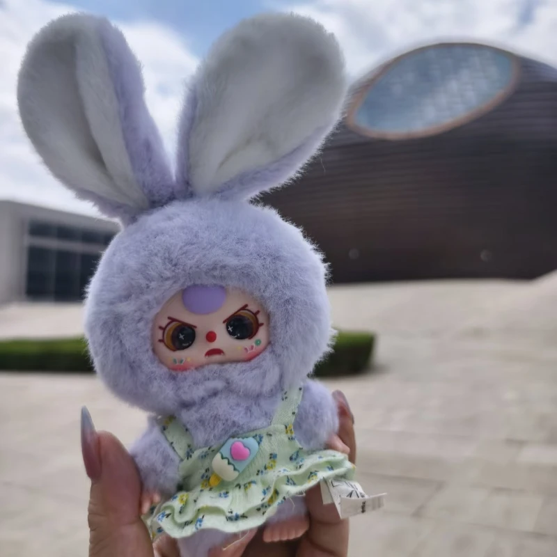 Scatola cieca serie Macaron in miniatura Tre conigli Decorazioni per il desktop per bambini Regalo di compleanno per bambini Fascino per zaino