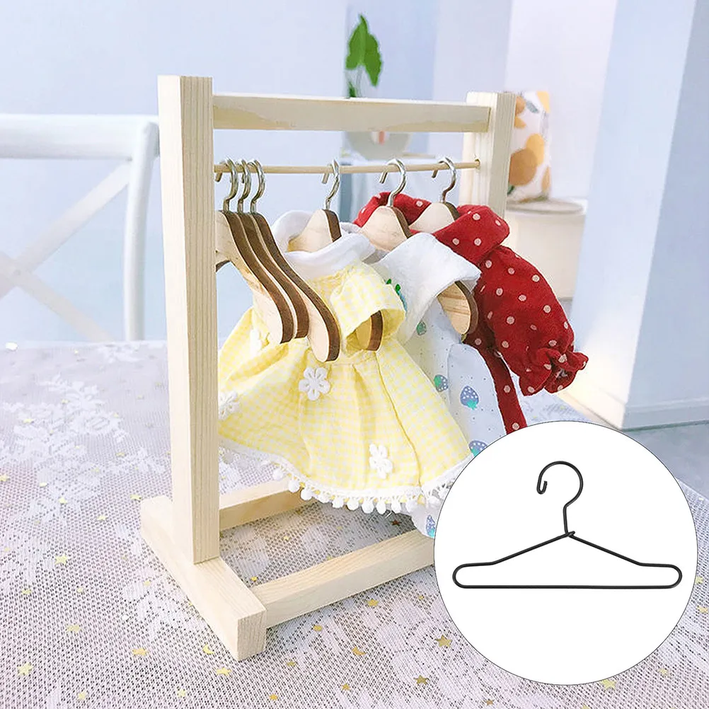 

10Pcs Metal Mini Clothes Hangers Small Dress Holder Mini House Clothes Organizer Small Hanger Coat Rack