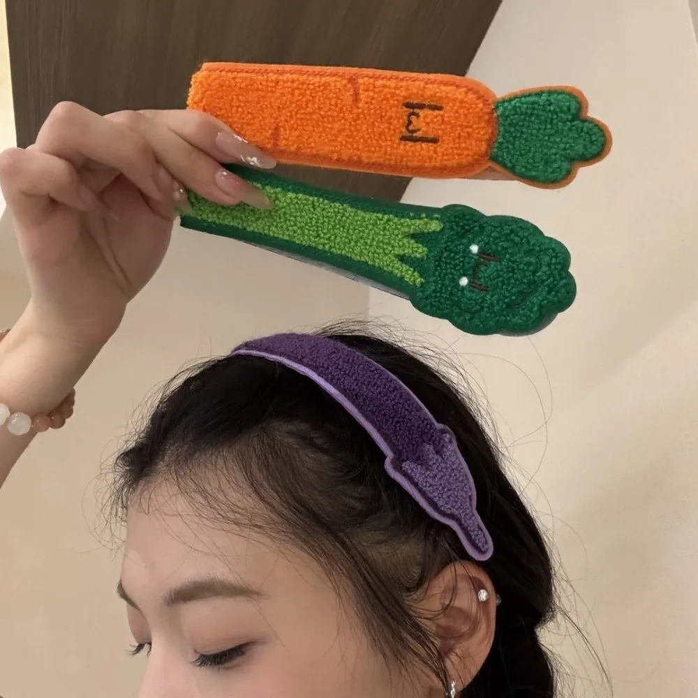 Simulated Vegetable Vegetable Hair Bang Pad Cute Cartoon No Trace Hair Velcro Pad Compact Hook And Loop Fringe Hair Sticker