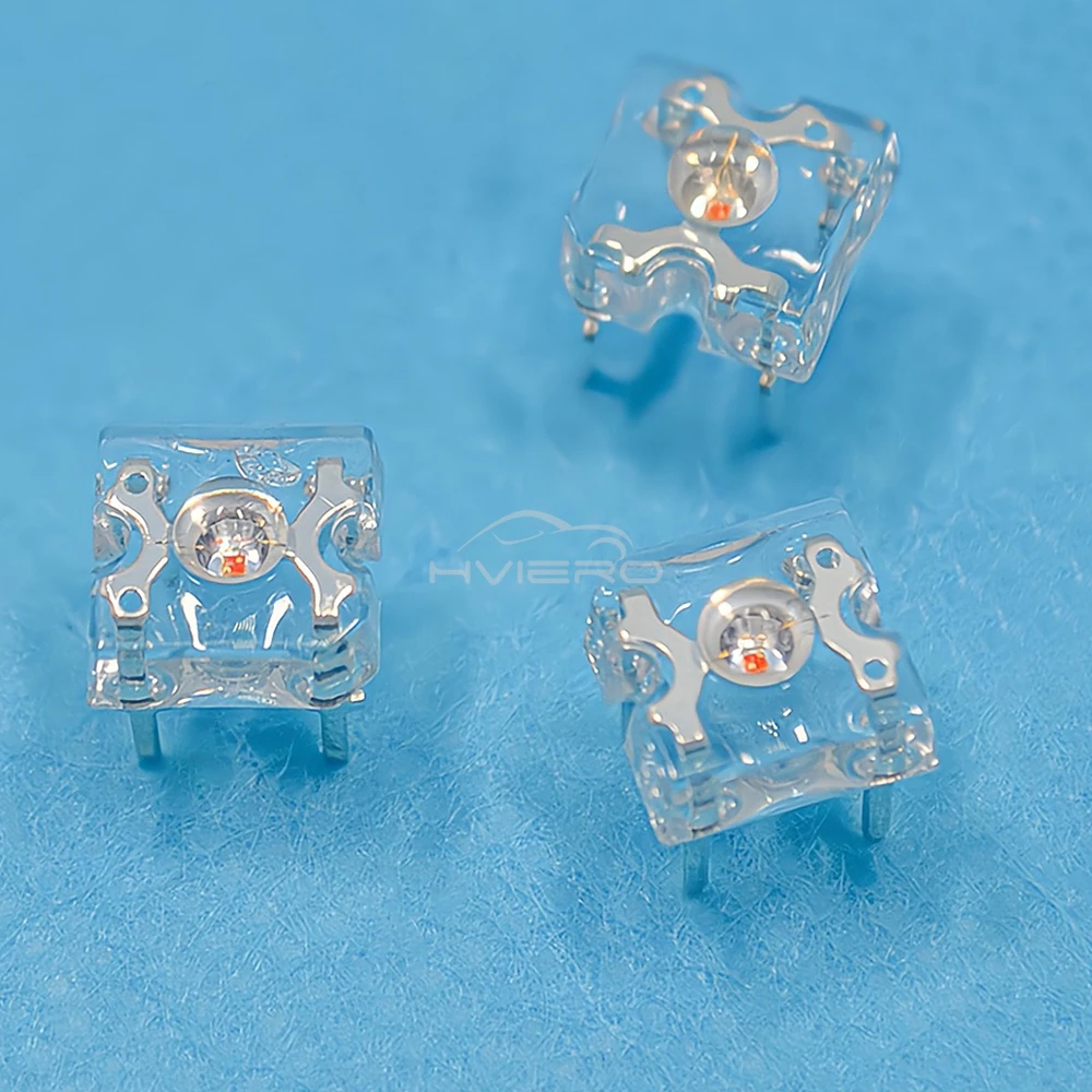 100szt 3mm Biały Czerwony Zielony Niebieski Żółty Piranha Flux Diode LED Dome Light Beads Szerokokątne Super Jasne Diody LED 4-Pinowe Żarówki — zdjęcie 5