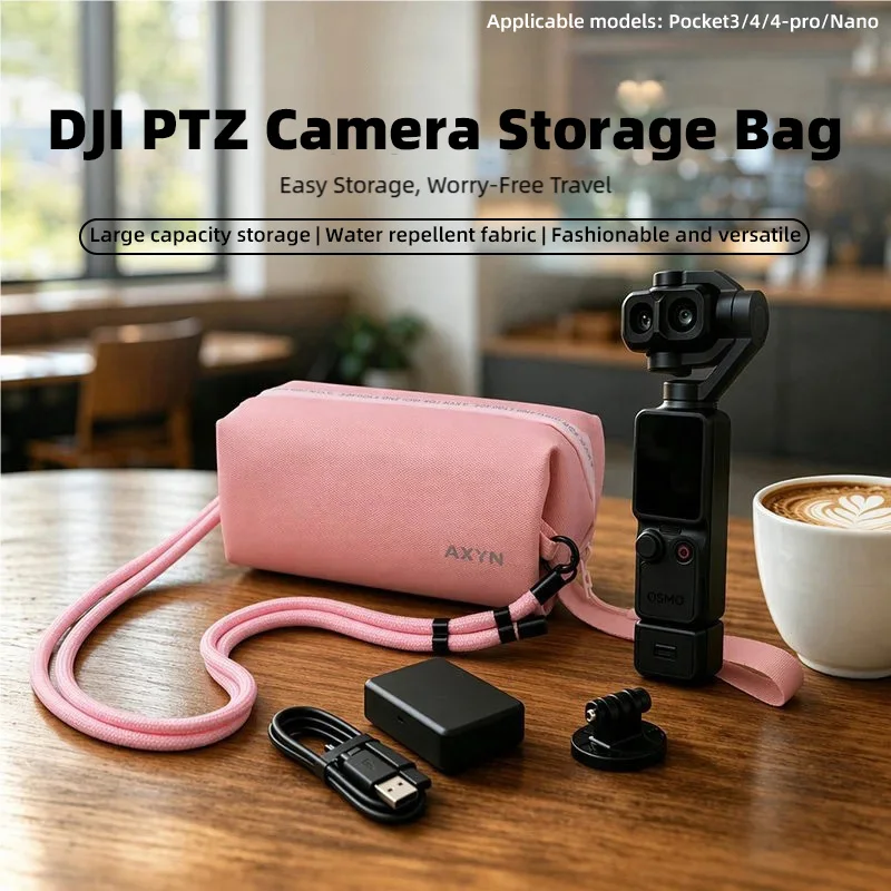 Fashion Crossbody PU Carry Bag for DJI Osmo Pocket 4 Pro/4/3/Nano Water Resistant Lightweight With Shoulder Strap for Vlog City