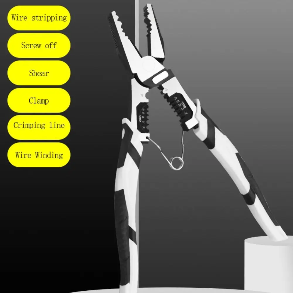 

Fast Cutting Wire Stripper Standard aperture Ergonomic Handle Electrician Crimpe Pliers Non-slip Alloy Wire Stripping Pliers