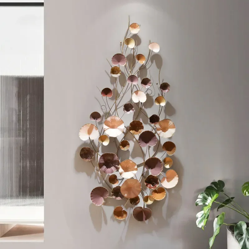 Light Luxury 3D Wrought Iron Wall Art Creative Metal Pendant For Entrance Corridor Restaurant Home Decor