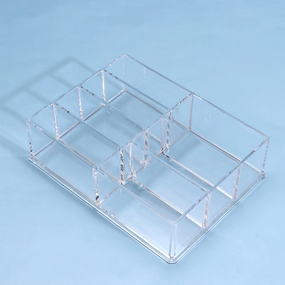 1pc アイシャドウ収納ボックス 7 グリッドアクリルオーガナイザー透明コンテナ化粧ブラシ用イヤリング収納ラック