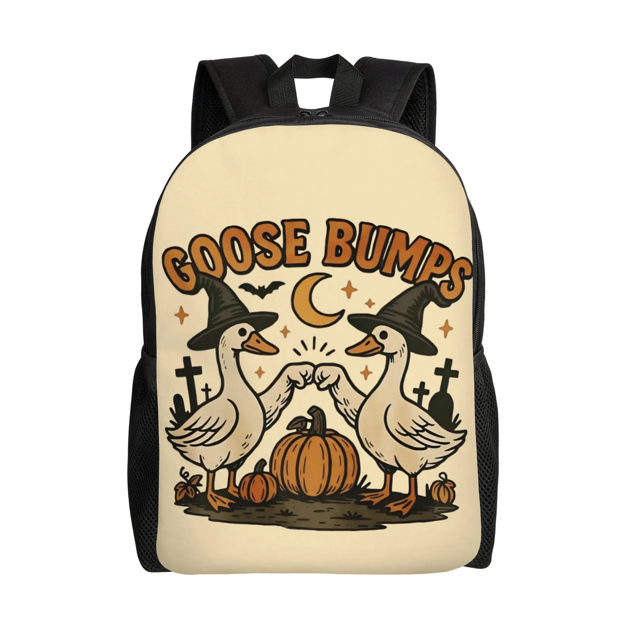 Goose Bumps Witch Geese Pumpkin Backpack Outdoor Student Business Halloween Daypack for Men Women Laptop Computer Shoulder Bag