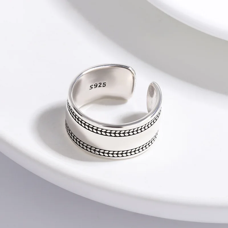 925 Sterling Silver Gładka powierzchnia Proste pierścionki dla kobiet Luksusowa biżuteria ślubna Akcesoria Hurtownia Envío Gratis Biżuteria
