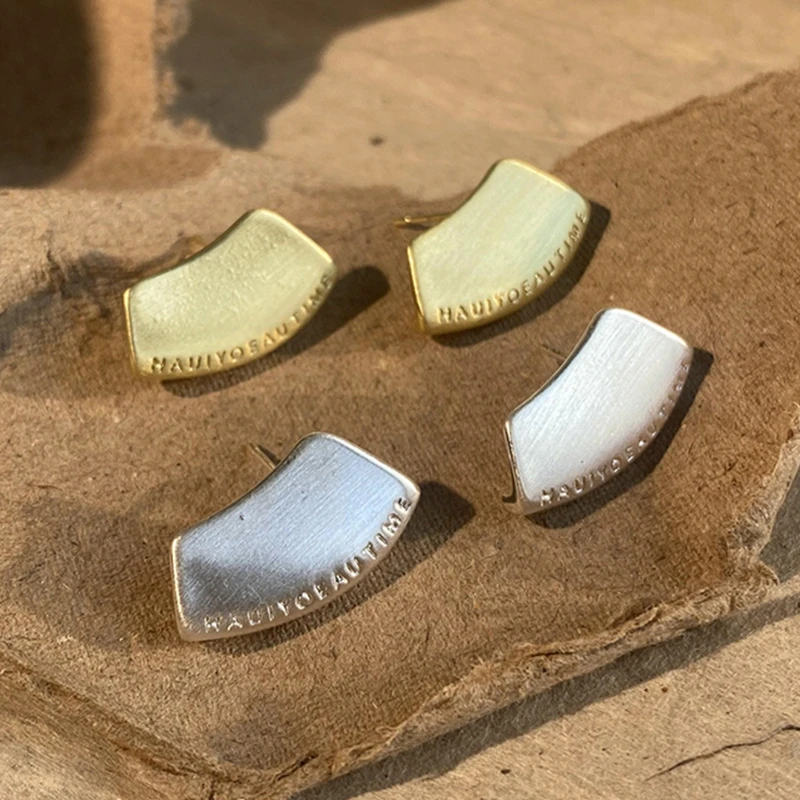 

Серьги-гвоздики из матового металла неправильной формы для женщин, минималистичные, с иглой из серебра 925 пробы, в стиле киберпанк, ювелирные украшения, аксессуары, подарки для вечеринок