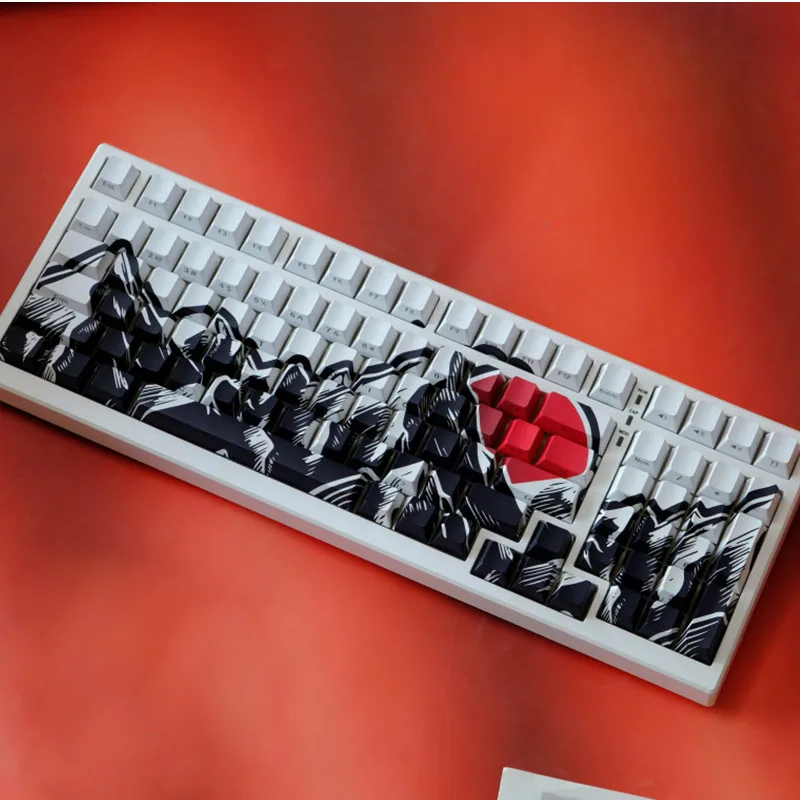 Imagem -05 - Sol Vermelho Sobe Alta 136 Chave Luz Lateral Pbt Sublimação de Tinta Cereja Perfil Keycap para mx Switch Teclado Mecânico de Jogos o