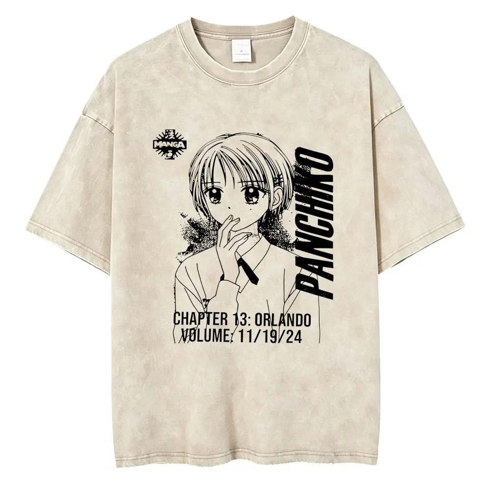 Gewaschenes Vintage Rockband Panchiko Tour 2026 T-Shirt für Männer und Frauen, Lässiges Baumwoll-T-Shirt, Herren Gothic Oversized T-Shirts Streetwear – Detail 4