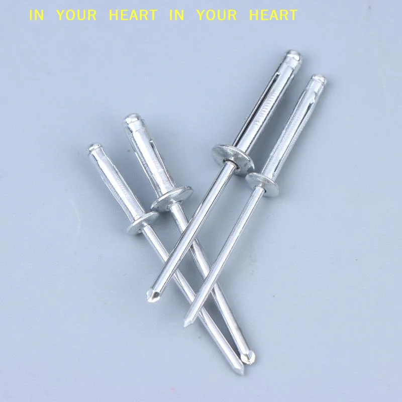 【X】For Wood Plastic Metal Car DIY Repaired Fasteners 50Pcs Round Head Trifold Rivet Aluminum Alloy Blind Rivets Assortment Kit