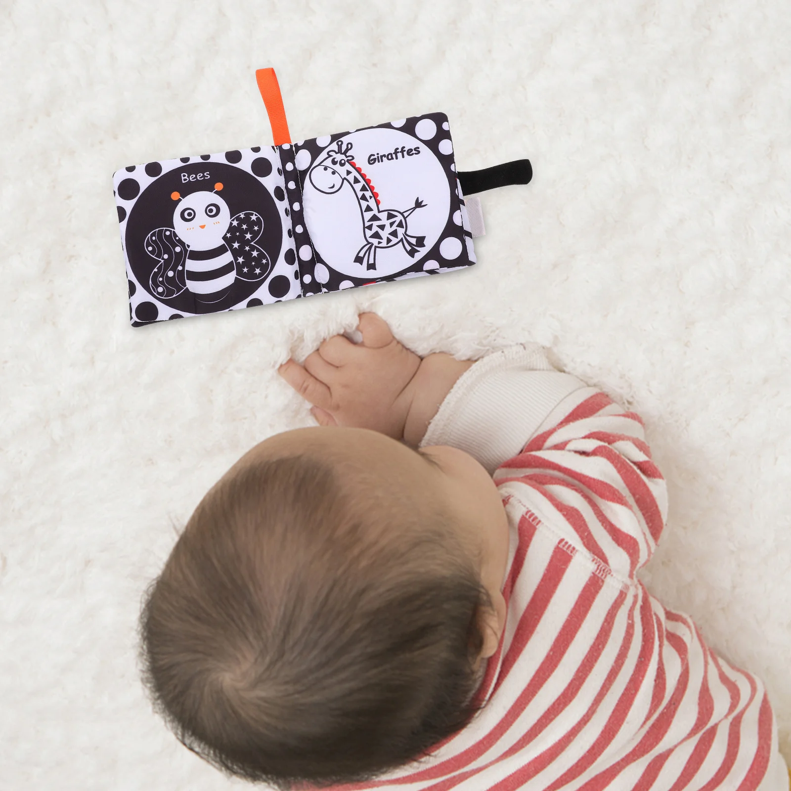 Książeczka dla niemowląt z materiału, wielokrotnego użytku, edukacyjna zabawka sensoryczna, wspomagająca rozwój, wczesna nauka dla dzieci, trening poznawczy.