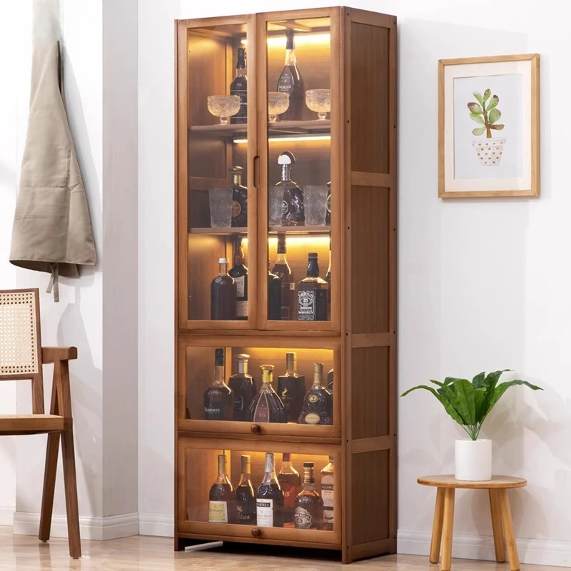 

Wine cabinet display cabinet modern simple Internet celebrity wine cabinet European solid wood home wall shelf living room