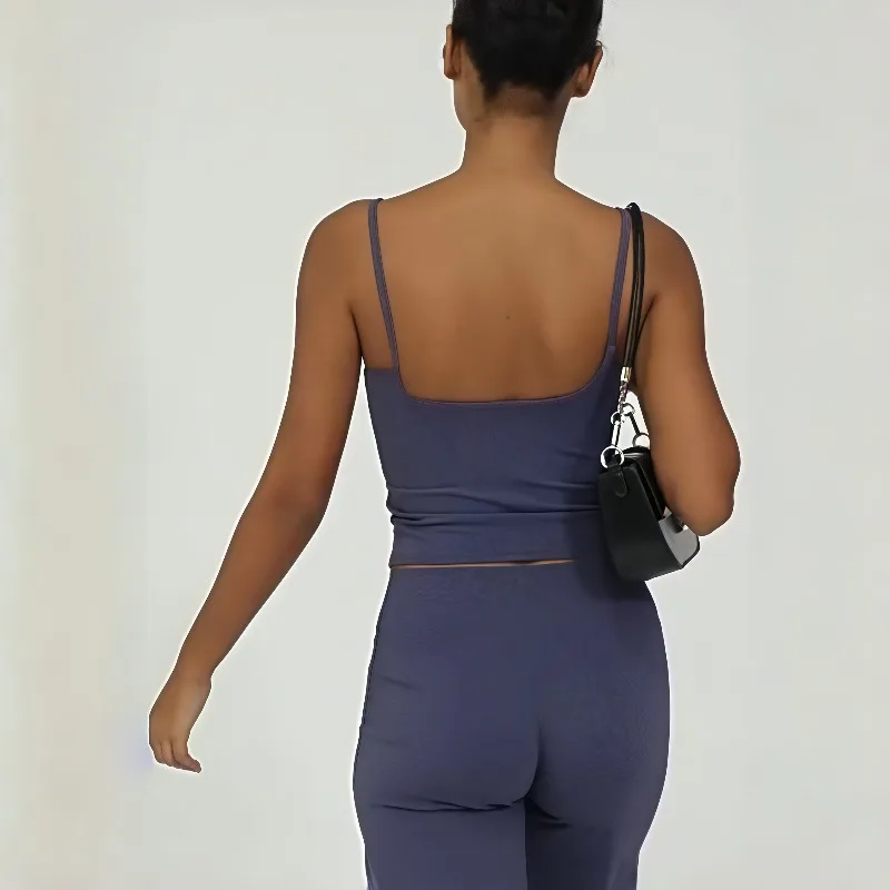 

Women's Nude Tight Yoga Clothes Quick Drying Beautiful Back Slim Fit Sports Vest Outdoor Running Leisure and Fitness Clothes